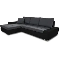 Sofnet Ecksofa mit Schlaffunktion Faris - Couch mit Bettkasten, Big Sofa, Sofagarnitur, Couchgarniitur, Polsterecke, Bett (Schwarz + Graphit (Madryt 1100 + Inari 94), Ecksofa Links)