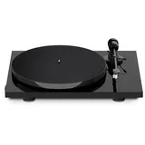 Pro-Ject E1, Plug & Play Einsteiger Plattenspieler mit elektronischer Geschwindigkeitsumschaltung, Auflagekraft und Anti-Skating voreingestellt (AT3600L, Schwarz)
