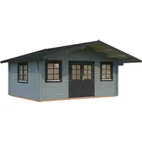 Palmako Gartenhaus Helena 18,6 m2 - 70 mm hellgrau/anthrazit