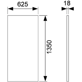 TECE Paneelplatte Gips-KT 1350x625x18mm