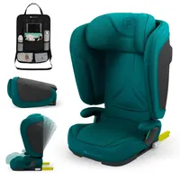 Kinderkraft UNITY 2 i-Size Kindersitz, 15-36 kg, höhenverstellbar, ISOFIX, Gurt, Seitenaufprallschutz, Getränkehalter, Grün, mit Auto-Organizer - Grün