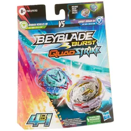 Hasbro Beyblade Burst QuadStrike Gambit Dragon D8 und Ambush Achilles A8 Kreisel Doppelpack, Battle Kreisel Spielzeug