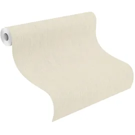 Rasch Textil Rasch Tapete 844313 - Einfarbige Vliestapete in Hellbeige mit textiler Struktur aus der Kollektion Perfecto VI - 10,05m x 0,53m (LxB)