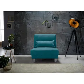 Home Affaire Schlafsofa HOME AFFAIRE "Gina", blau (türkis), B:80cm H:86cm T:195cm, Sofas, Schlafsofa, mit einem Handgriff vom Sofa zum Bett