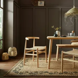 Kadima Design Nachhaltiger Jute-Teppich `Neath Mark` mit floralem Druck. 160x230 cm