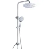 JOHO Duschset ohne Armatur, Chrom Wassersparend Duschsystem, Regendusche set, Überkopfbrause set, Duschgarnitur, Kopfbrause D20cm