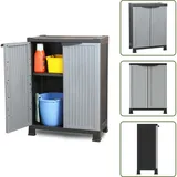 The Living Store - Kunststoffschrank 68x39x92 Cm - Aufbewahrungsbox - Garderobe - Werkzeugschrank - Plastikmöbel - Grau