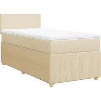 VidaXL Boxspringbett mit Matratze Creme 100x200 cm Stoff