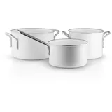 eva solo White Line Topf-Set 3-tlg. Stielkasserolle + Kochtopf 2,5 l + Kochtopf 3,8 l