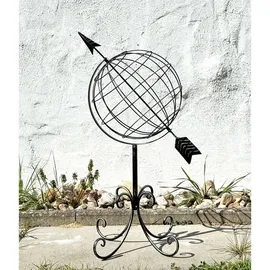 DanDiBo Ambiente DanDiBo Sonnenuhr Garten Metall Globus 101806 Modern Stehend Sonnenuhr aus Schmiedeeisen 72 cm Gartenuhr Gartendeko