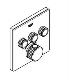Grohe Grohtherm SmartControl Thermostat mit 3 Absperrventilen, Wandrosette moon white,