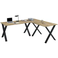 VCM Holz Schreibtisch Eckschreibtisch schlicht 130x130 Form links oder