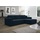 Fun Möbel Ecksofa Schlafsofa Sofa CONOR PREMIUM Stoff Kronos Dunkelblau Ottomane Rechts - Blau