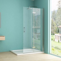 IMPTS walk in Dusche Glaswand 120x195 cm Duschwand Glas Duschkabine Duschtrennwand Falttüren Duschabtrennung