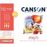 Canson Acrylpapier Leinwandkörnung 400 g/m2 10 Blatt 18 x 24 cm naturweiß