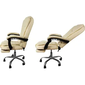MT MALATEC Bürostuhl mit Fußstütze - beige Malatec 23287 - Beige