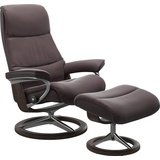 Stressless Relaxsessel "View" Sessel Gr. Material Bezug, Cross Base Wenge, Ausführung / Funktion, Maße B/H/T, rot (bordeau) Lesesessel und Relaxsessel mit Signature Base, Größe M,Gestell Wenge