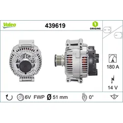 VALEO 439619 Generator VALEO ORIGINS NEW OE TECHNOLOGIE