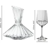 Spiegelau 3-teiliges Dekanter-Set: 1x Dekanter (2,9 l), 2x Weinglas (630 ml), Kristallglas, LifeStyle, 4450193