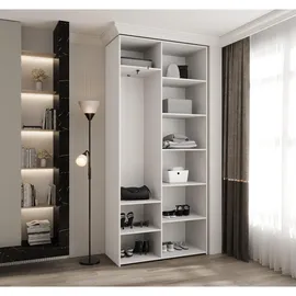 abiks möbel Drehtürenschrank COMO 110 x 245,5 x 40 cm Schwarz/Weiß