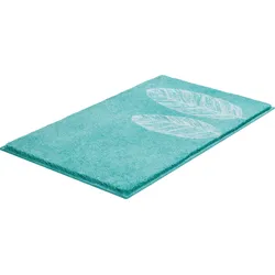 Badematte GRUND "Duetto", blau (türkis), H:20mm, Polyacryl, Badematten, Badematte mit Feder-Muster
