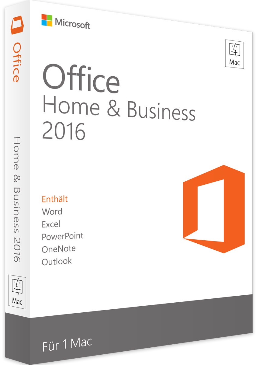 Produktbild Microsoft Office 2016 Home and Business | Mac / Windows | DE | PKC