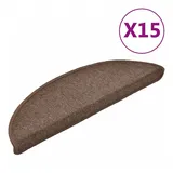 vidaXL 15 Stk. Treppenmatten Kaffeebraun 56 x 17 x 3 cm