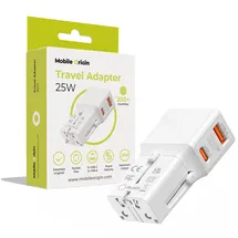 mobile origin Travel adapter 25W - EU/US/UK/AU white