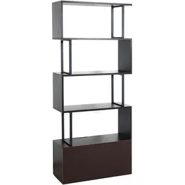 Mendler HWC-A27 Bücherregal 183 x 80 x 3D-Struktur cm Dunkelbraun