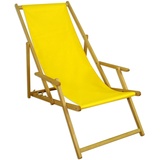 Erst-Holz Liegestuhl Gartenliege gelb Sonnenliege Strandliege Holz Deckchair Gartenmöbel Buche 10-302 N