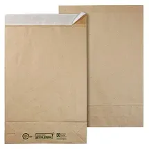 Flexipak Faltentaschen classic eco Fixverschluss ca. DIN A3 ohne Fenster natur mit 5,0 cm Falte, 300 St.