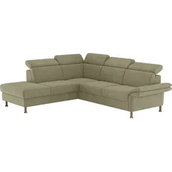 Ecksofa HOME AFFAIRE "Calypso L-Form", grün, B:259cm H:85cm T:227cm, 100% Polyester, Sofas, mit Relaxfunktion motorisch im Sofa 2,5- Sitzer