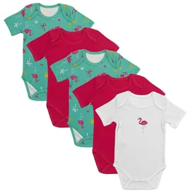 Schlummersack Bio Baby-Bodys kurzarm 5er-Pack in pink | Gr.: 74