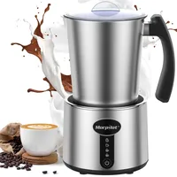 Morpilot Milchaufschäumer Elektrisch 4 in 1, 500ml Fassungsvermögen, Milchschäumer für Heißer und Kalter Milchschaum und Schokolade, Antihaftbeschichtung, Spülmaschinenfest, Edelstahl