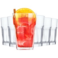Konzept 11 - Wassergläser Set 320ml Transparent - Trinkgläser, Saftgläser, Cocktailgläser, Latte Macchiato Gläser - 6er Set Gläser für Wasser, Saft und Cocktails