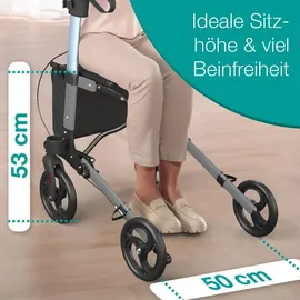 eloneo Rollator leicht und faltbar mit Sitz grau