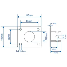 PRO PLUS Anhängerstütze mit Kurbel und Halter klappbar 1000 kg 420-680 mm
