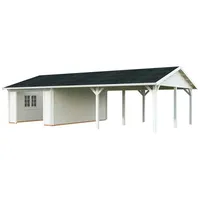 Palmako Garage »Roger«, Aufstellmaße BxTxH: 1006 x 619 x 316 cm, Blockbohlensystem, Holz - weiss