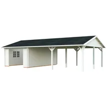 Palmako Garage »Roger«, Aufstellmaße BxTxH: 1006 x 619 x 316 cm, Blockbohlensystem, Holz - weiss