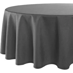 Tischdecke DELINDO LIFESTYLE "WIEN" Gr. 1, grau (anthrazit), Ø:160cm, Polyester, Tischdecken, Fleckabweisend, pflegeleicht, 180 g/m2