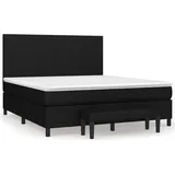 vidaXL Boxspringbett mit Matratze Schwarz 180x200 cm Stoff