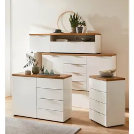 hom'in Sideboard 180 x 89 x 43 cm Grau / Weiß