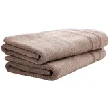 SCHIESSER Brooklyn Duschtuchset 70 x 140 cm taupe 2 St.