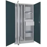 Pavoy Vertikalauszugsschrank, Trennwand, 2 Auszüge, 3 FB, 2 Schubladen, RAL 7035/7016