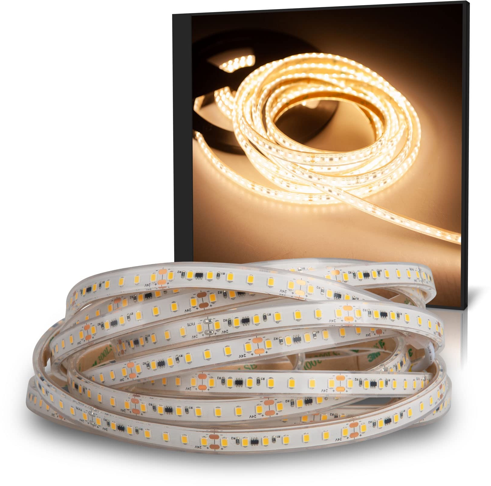 Mextronic LED-Streifen/Sauna-LED-Band: Hitzebeständig, 48W, 24V, 5 Meter [Energieeffizienzklasse F]