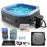 Juskys SpaLuxe 185 x 185 Grau/Blau inkl. LED-Beleuchtung