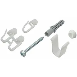 Sichtschutzbefestigungen Zubehör-Set LIEDECO "für 1-läufige Gardinenschienen" Gr. 1, weiß, 1 läufig, Kunststoff, Metall, Sichtschutzbefestigungen