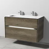 Sanipa Waschtischunterschrank 2 Auszüge 99 x 50 x 61 cm Eiche Nebraska