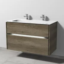 Sanipa Waschtischunterschrank 2 Auszüge 99 x 50 x 61 cm Eiche Nebraska