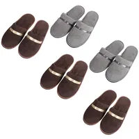 Tianmao Hausschuhe Set, 5 Paar Gästehausschuh Filzpantoffel Hotelslipper Unisex Rutschfest Pantoffeln Gästepantoffeln für Spa, Party, Schlafzimmer,Hotel - Einheitsgröße
